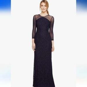 NWT Adrianna Pappell Lace Modified Mermaid Gown